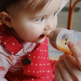 Konges Slojd - Zestaw do karmienia niemowląt ze łyżeczką, cherry blush