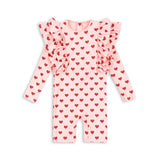 Konges Slojd - Kostium kąpielowy z długimi rękawami i falbankami Manuca