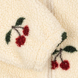 Konges Slojd - Ciepła kurtka teddy z kapturem i miękką podszewką Jody, ma grande cerise