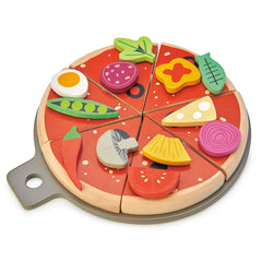 Tender Leaf Toys - Drewniana pizza z dodatkami na rzepy