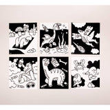 OMY - Zestaw 6 welwetowych kolorowanek - Dinozaury