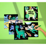 OMY - Zestaw 6 welwetowych kolorowanek - Dinozaury