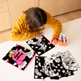 OMY - Zestaw 6 welwetowych kolorowanek - Jednorożce