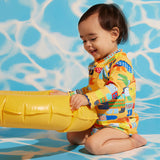 Halcyon Nights - Niemowlęcy kostium kąpielowy z długim rękawem Chomp chomp