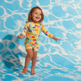 Halcyon Nights - Niemowlęcy kostium kąpielowy z długim rękawem Chomp chomp