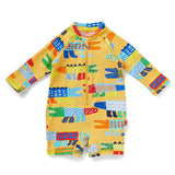 Halcyon Nights - Niemowlęcy kostium kąpielowy z długim rękawem Chomp chomp