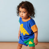 Halcyon Nights - Miękki t-shirt z aplikacją z frotte Terry Dino