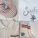 Konges Slojd - Skarpetki z prążkowanym wykończeniem Off white/multi strip