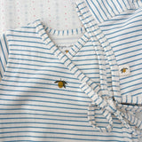 Konges Slojd - Body kopertowe z długim rękawem z bawełny organicznej, stripe bluie