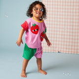 Halcyon Nights - Miękkie szorty z aplikacją z frotte Terry Cherry