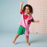 Halcyon Nights - Miękkie szorty z aplikacją z frotte Terry Cherry