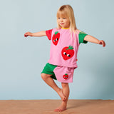 Halcyon Nights - Miękkie szorty z aplikacją z frotte Terry Cherry