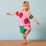 Halcyon Nights - Miękkie szorty z aplikacją z frotte Terry Cherry