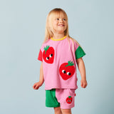 Halcyon Nights - Miękkie szorty z aplikacją z frotte Terry Cherry