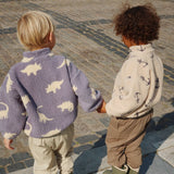 Konges Slojd - Ciepła kurtka teddy z kapturem i miękką podszewką Jody, Dino Mist