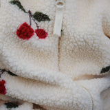 Konges Slojd - Polarowy kombinezon niemowlęcy z kapturem Jody Teddy, Ma Grande Cerise