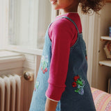 Konges Slojd - Sukienka jeansowa Magot z cekinowymi kokardami, amarena sequin