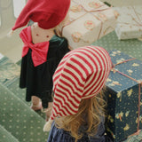 Konges Slojd - Sukienka welurowa z kokardą Gia, Pine Grove