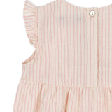 Konges Slojd - Rampers z bawełny organicznej Ellie Frill Peony Stripe