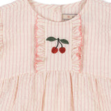 Konges Slojd - Rampers z bawełny organicznej Ellie Frill Peony Stripe