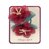 Konges Slojd - Gumki do włosów z kwiatkami, zestaw 2 szt.