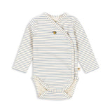 Konges Slojd - Body kopertowe z długim rękawem z bawełny organicznej, stripe bluie