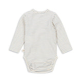 Konges Slojd - Body kopertowe z długim rękawem z bawełny organicznej, stripe bluie