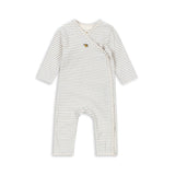 Konges Slojd - Pajacyk kopertowy z bawełny organicznej dla noworodka, stripe bluie