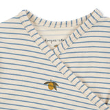 Konges Slojd - Pajacyk kopertowy z bawełny organicznej dla noworodka, stripe bluie