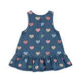 Konges Slojd - Sukienka jeansowa z bawełny organicznej Magot, bon coeur coloré