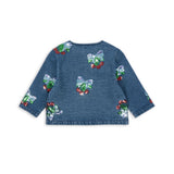 Konges Slojd - Kurtka jeansowa Magot z cekinowymi kokardami, amarena sequin