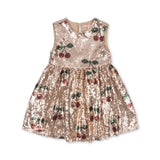 Konges Slojd - Sukienka cekinowa z bawełnianą podszewką Starla, ma grande cerise