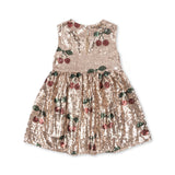 Konges Slojd - Sukienka cekinowa z bawełnianą podszewką Starla, ma grande cerise