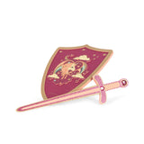 Konges Slojd - Zestaw różowej tarczy i miecza z pianki EVA