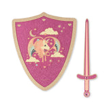 Konges Slojd - Zestaw różowej tarczy i miecza z pianki EVA