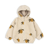 Konges Slojd - Ciepła kurtka teddy z kapturem i miękką podszewką Jody, mon grand citron