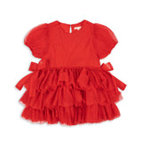 Konges Slojd - Sukienka tiulowa z bufkami i warstwową spódnicą Fay