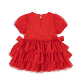 Konges Slojd - Sukienka tiulowa z bufkami i warstwową spódnicą Fay