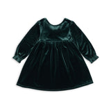 Konges Slojd - Sukienka welurowa z kokardą Gia, Pine Grove