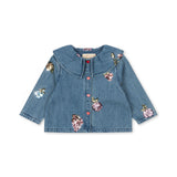 Konges Slojd - Kurtka jeansowa Magot z cekinowymi owocami, vitamins