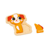 Janod - Puzzle progresywne drewniane Zwierzęta domowe 4 układanki – 2, 3, 4 i 5 elementów 18 m+