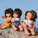 Miniland - Lalka dziewczynka Europejka, brązowe włosy, My Friends & Me 38cm