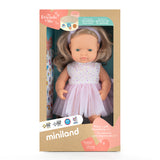 Miniland - Lalka dziewczynka Europejka, ciemny blond, My Friends & Me 38cm