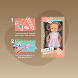 Miniland - Lalka dziewczynka Europejka, ciemny blond, My Friends & Me 38cm