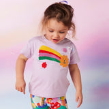 Halcyon Nights - Bawełniany, miękki t-shirt z aplikacją Rainbow Valley