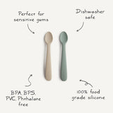 Mushie - Łyżeczki silikonowe do nauki samodzielnego jedzenia 2-Pack Blush / Shifting Sand