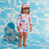 Halcyon Nights - Niemowlęcy kostium kąpielowy z długim rękawem Sundae Fun Day