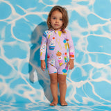 Halcyon Nights - Niemowlęcy kostium kąpielowy z długim rękawem Sundae Fun Day