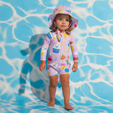 Halcyon Nights - Niemowlęcy kostium kąpielowy z długim rękawem Sundae Fun Day