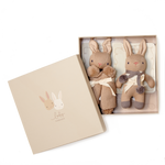 ThreadBear - Zestaw z bawełny organicznej - grzechotka i kocyk przytulanka w ozdobnym pudełku